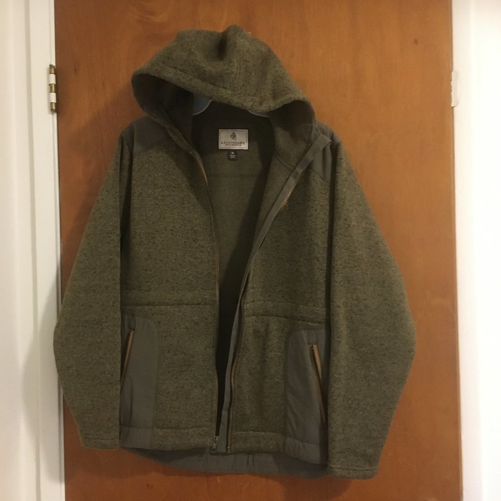 Legendary Whitetails Campfire Full Zip Sweater Fleece Olive Heather Women's XL